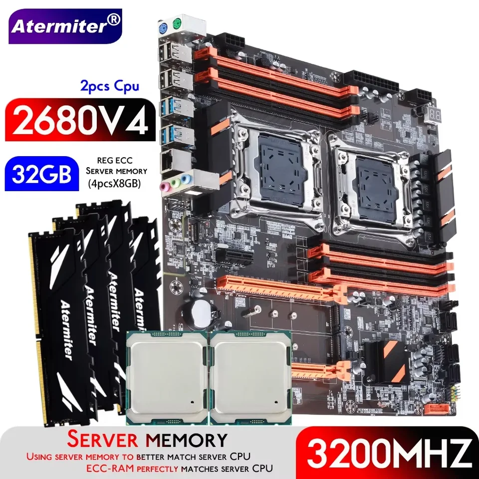 セット動作確認済み新品 X99マザーボード　DUAL CPU E5 2680v4 セット動作確認済み新品 X99マザーボード DUAL CPU E5 2680v4