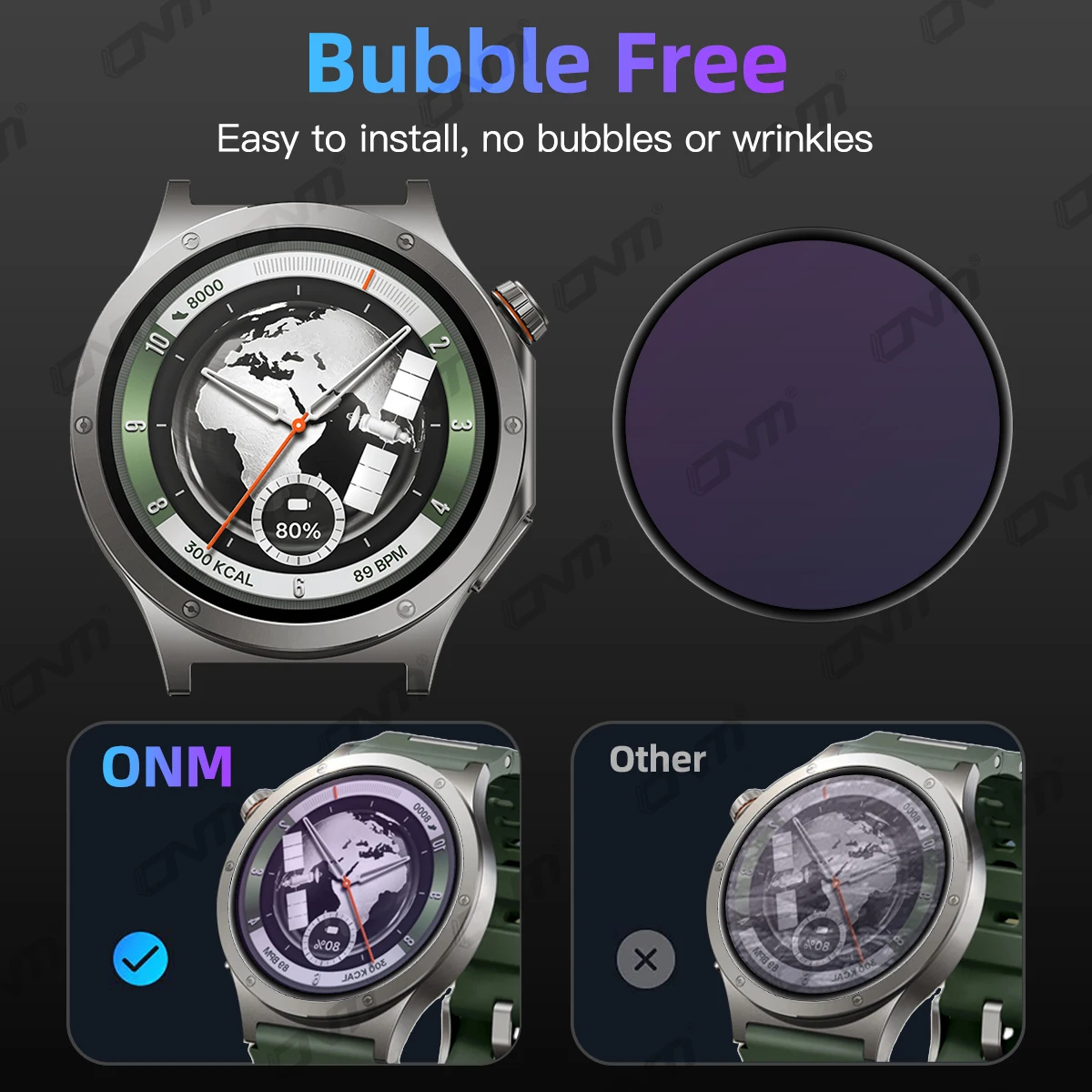 Ultra-HD Full Coverage 3D Screen Protector for Smartwatch - Anti-Scratch Protective Film
