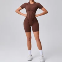 Short Jumpsuit Gym Clothes For Women Sportswear Fitness Overalls Backless Scrunch Booty Yoga Suit Sports Set Outfit - Image 6