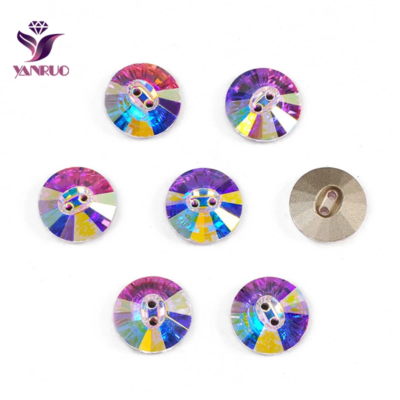 

YANRUO 3019 Round AB Buttons for Needlework Rhinestone DIY Decorative Crafts Sewing Clothes