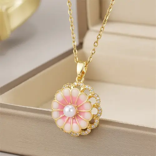 Exquisite Micro Inlaid Zircon Butterfly Tassel Necklace For Women Stainless Steel Moon Butterfly Flower Clavicle Choker Jewelry - Image 3