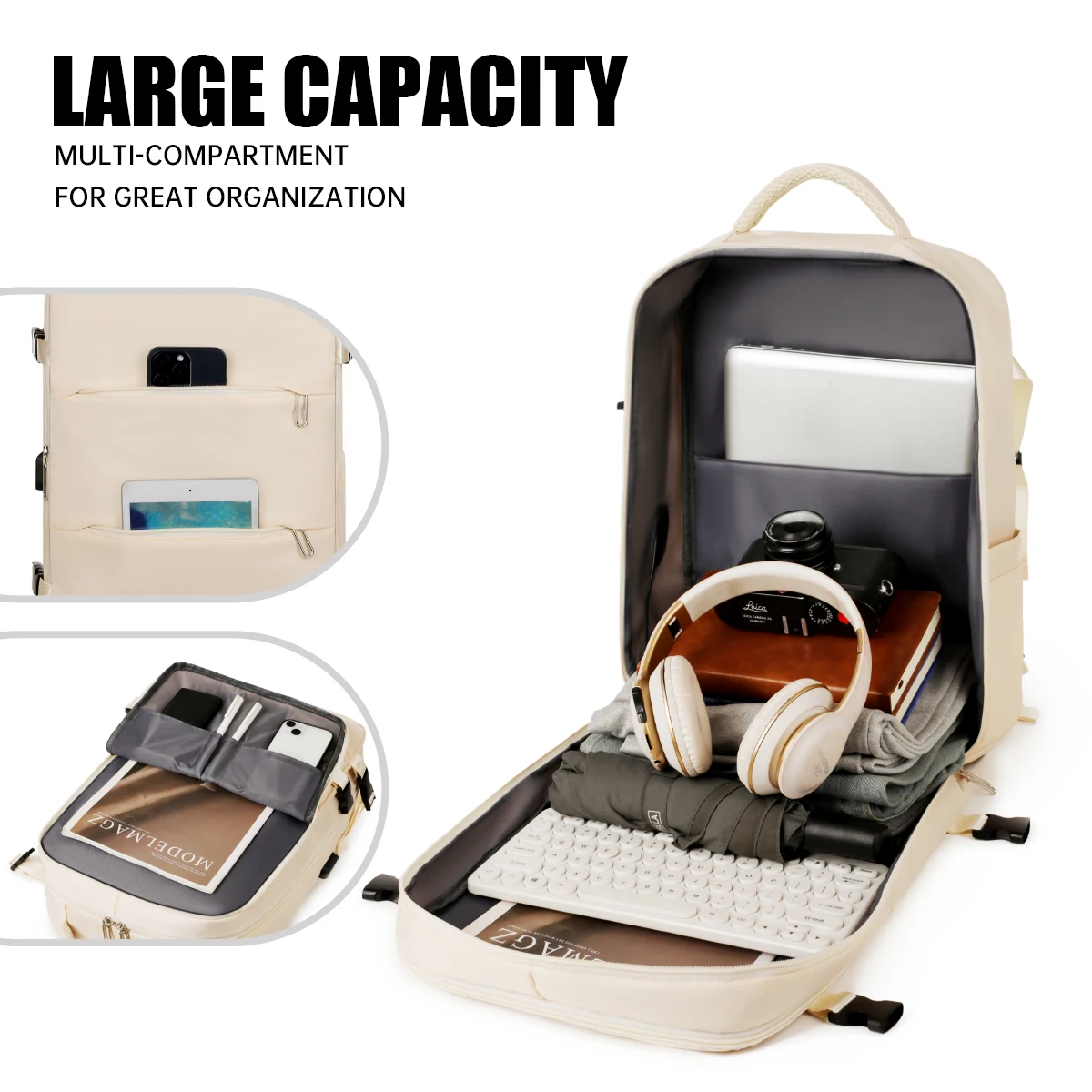 Light Travel Backpack Women's Backpack Travel Men's Outdoor Commuting Large Capacity Junior High School High School Student Bag Computer Bag Business