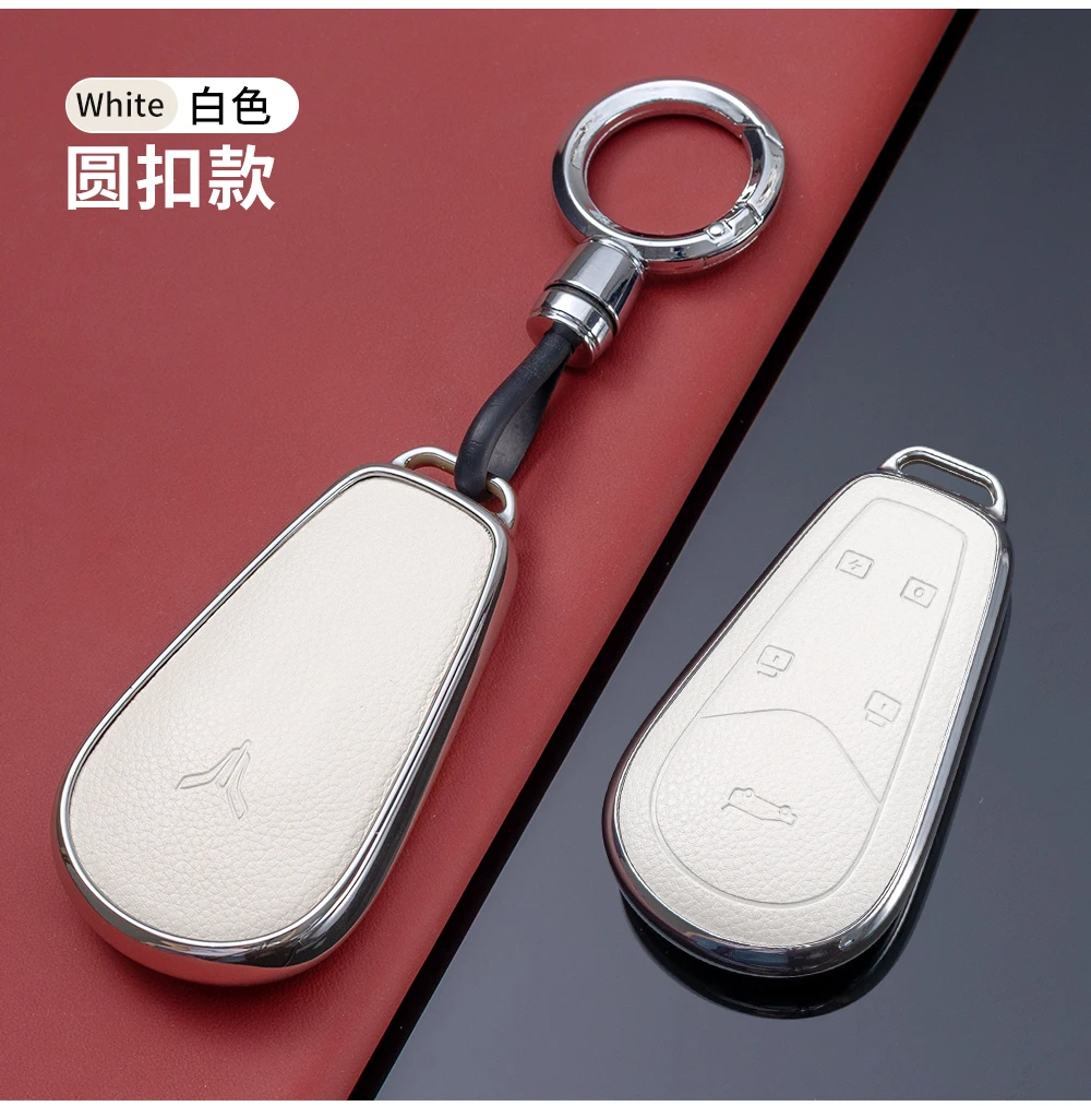 Auto TPU leder Schlüssel Fall Abdeckung Halter Kette Für Voyah Dreamer Traum Kostenloser Verzinktem Smart Fob Schlüssel Zubehör Auto Styling – Detail 8