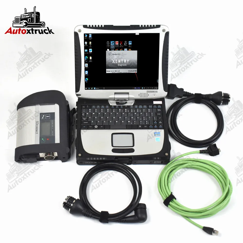 Cf19 Cf-19 Laptop Full Chip Sd Connect C4 (12V + 24V) Strumento Di Diagnosi Xentry Das Car Mb Star C4 Doip Wifi Truck Diagnostic Tool