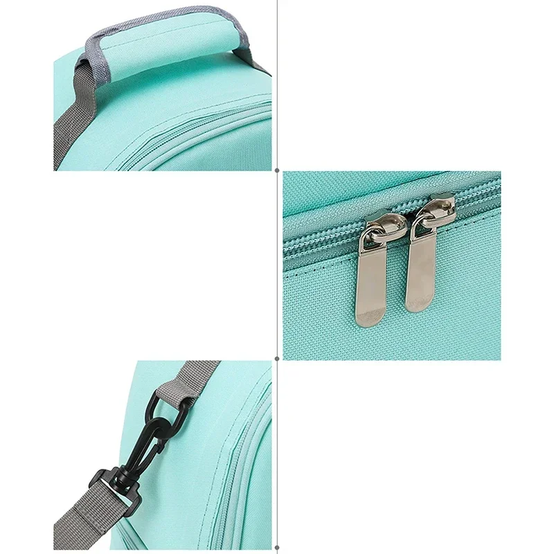 Fashion Insulation Double Layer Pack Solid Color Large Capacity Mommy Bag Cool Travel Picnic Portable Food Handbag Baby Bags