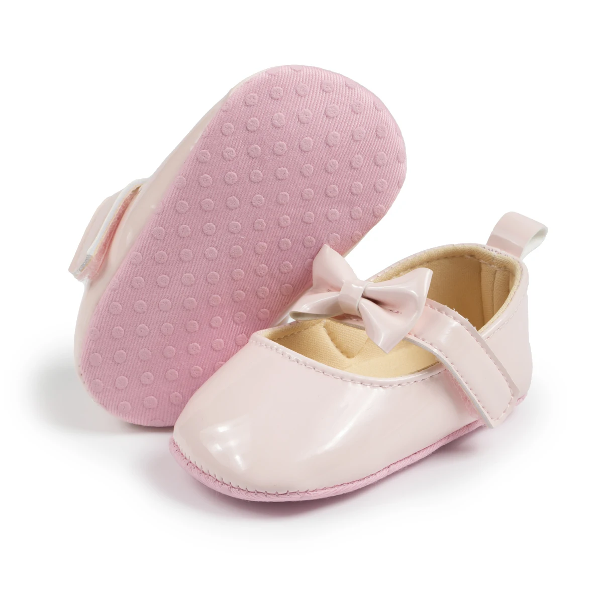 KIDSUN Classic Bowknot Baby Girls Shoes Infant PU Anti-slip Princess Dress Shoes First Walker Toddler Crib Baby