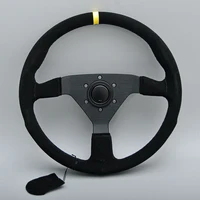 14-inch JDM Suede Leather Tuning Steering Wheel - 350mm for VW & Toyota
