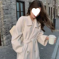 Elegant Mid-Length Woolen Coat for Women Autumn Winter New Arrival Fashionable Outerwear from Mainland China Short Jacket