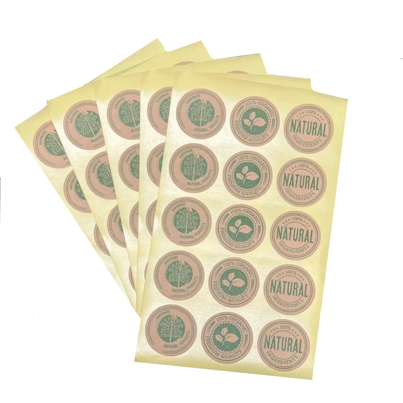 Natural Organic Product Seal Sticker Tags Thank You Gift Packing Label Sealing Stickers Wedding Party Birthday Baking Decoration