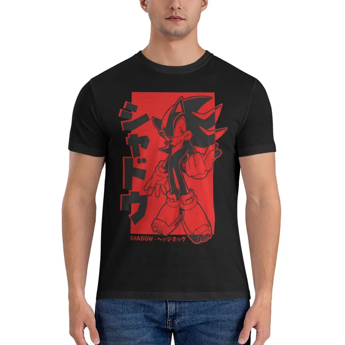 thumbnail image 1 of Camisetas de hombre Shadow, camisetas novedosas de Sonic, camisetas de manga corta con cuello redondo, ropa de algodón recién llegada, 1 of 4