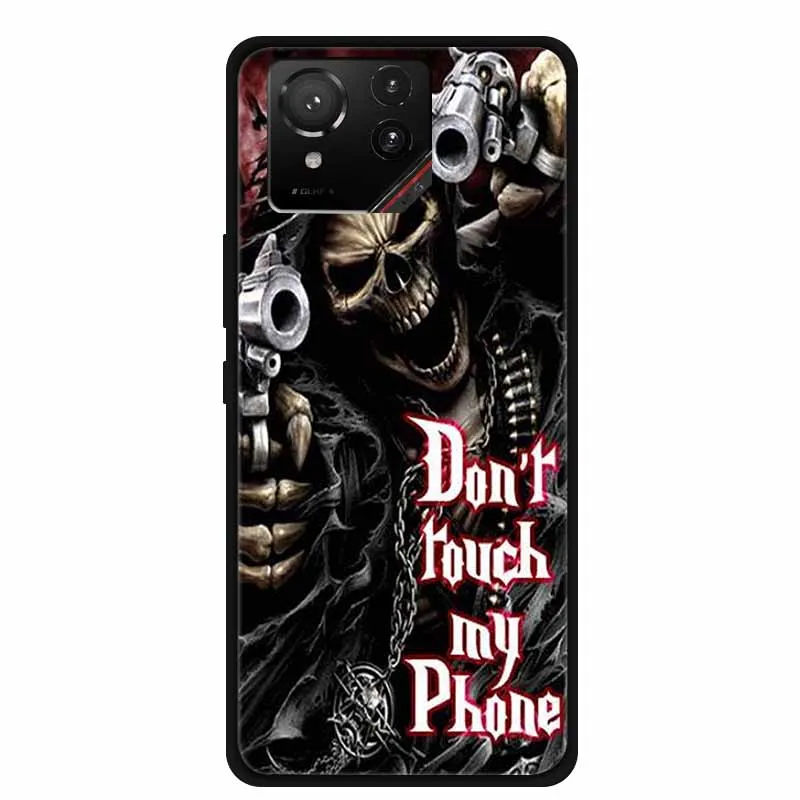 Cartoon Printed Soft Black Silicone Phone Case