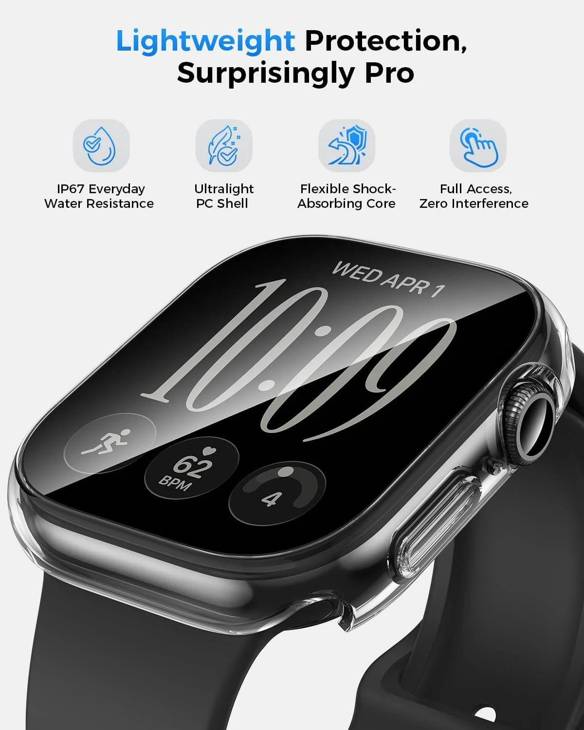 Enhanced Screen Protector and Hard Bumper Case with Tempered Glass for Smartwatch Accessories