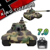3888A  Remote Control Tank German King Tiger RC Battle War Military Vehicle Truck Car with Metal Steel Wave Box Smoke Shooting 6