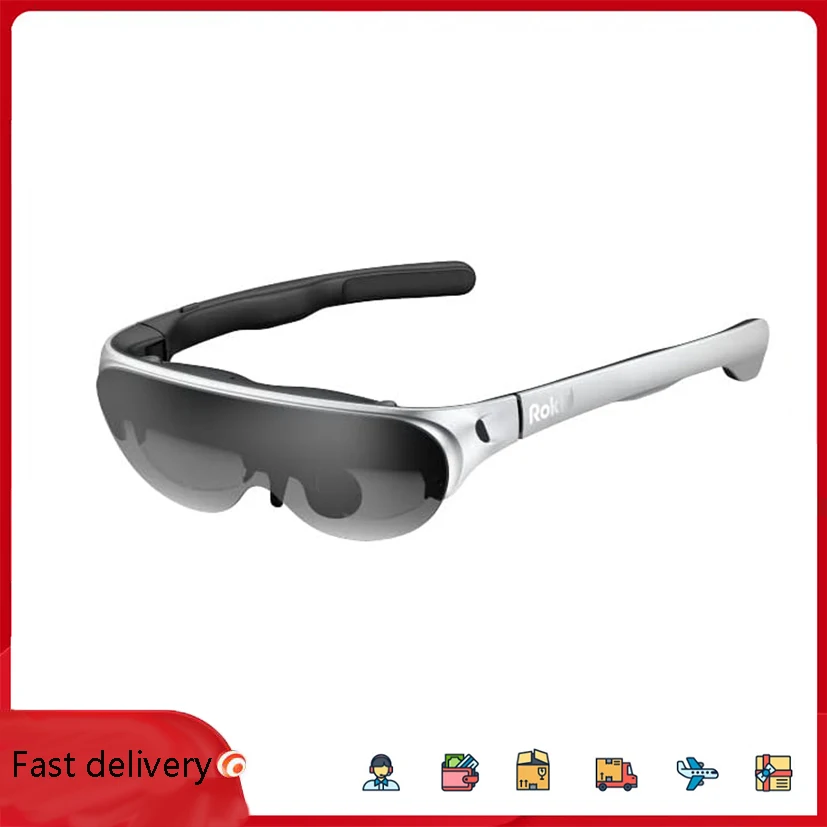 Rokid Air AR Glasses, Myopia Friendly Pocket-Sized Yet Massive 120" Screen with 1080P OLED Dual Display, 43&deg;FoV, 55PPD