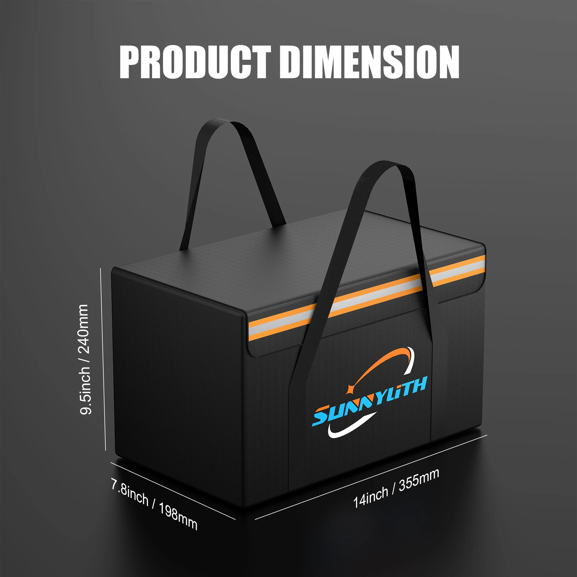 Intérieur du sac ignifuge avec compartiments rembourrés pour batterie drone 120V 100Ah/200Ah.