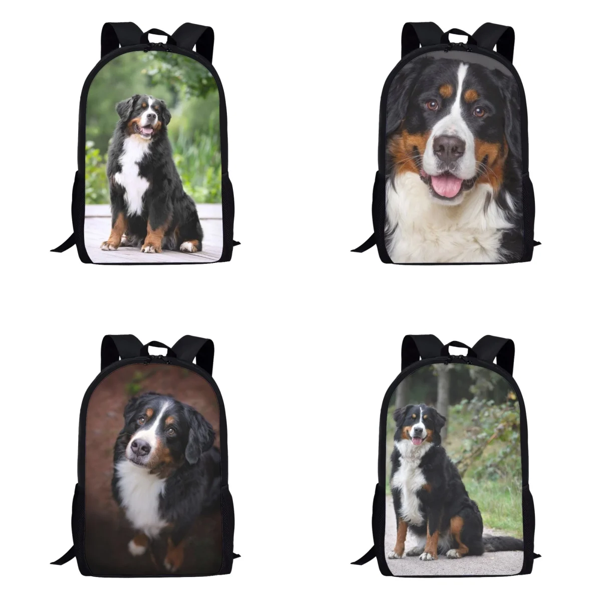 

Cute Bernese Mountain Dog Print School Bag Simple Style High School Knapsack Personalized Bookbags for Teenagers Child Mochila