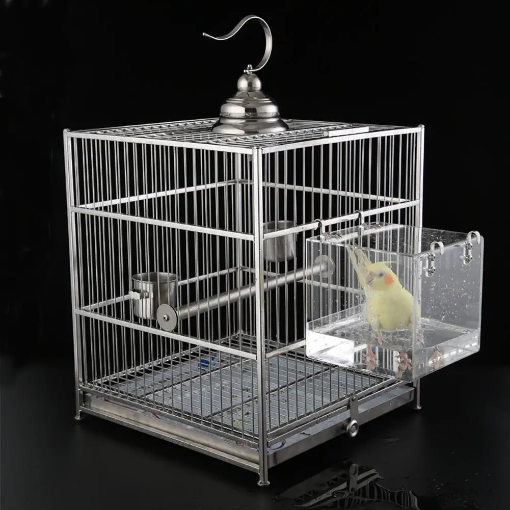 Bird accessories bird bath basin hanging bird bath cube bird bathtub bath shower box bowl cage accessory for canary budgerigar parrots parakeet