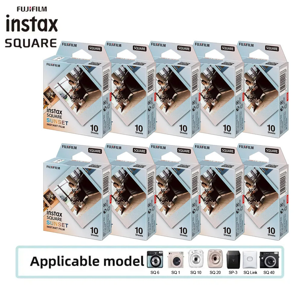 Instax Square Film Sunset Photo Paper (10-100 Pcs) Per Fujifilm Sq10 Sq6 Sq20 Sq40 Pellicole Istantanee Camera Share Sp-3 Printer