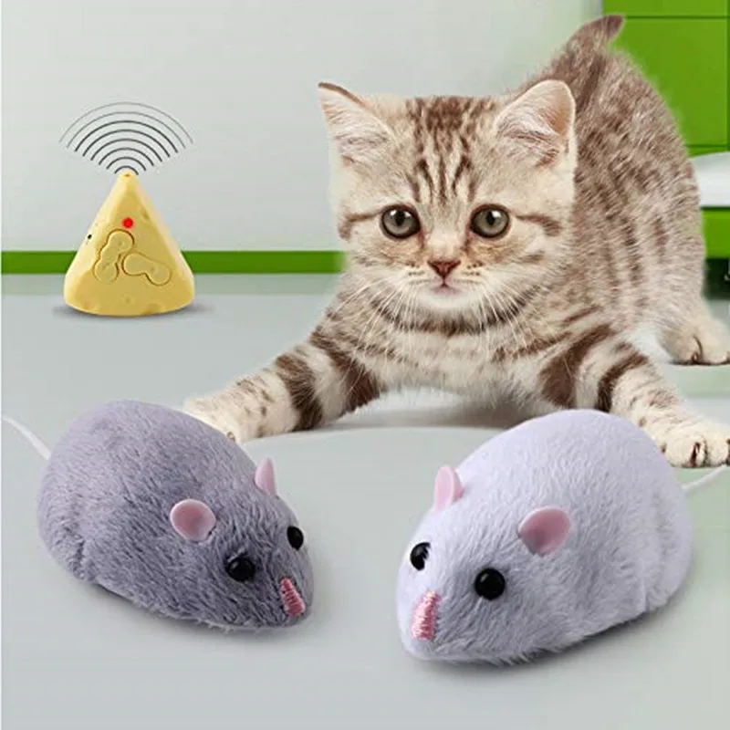 Pet Cat Interactive FunToy Electronic Mouse With Remote Control For Holiday Gift 
