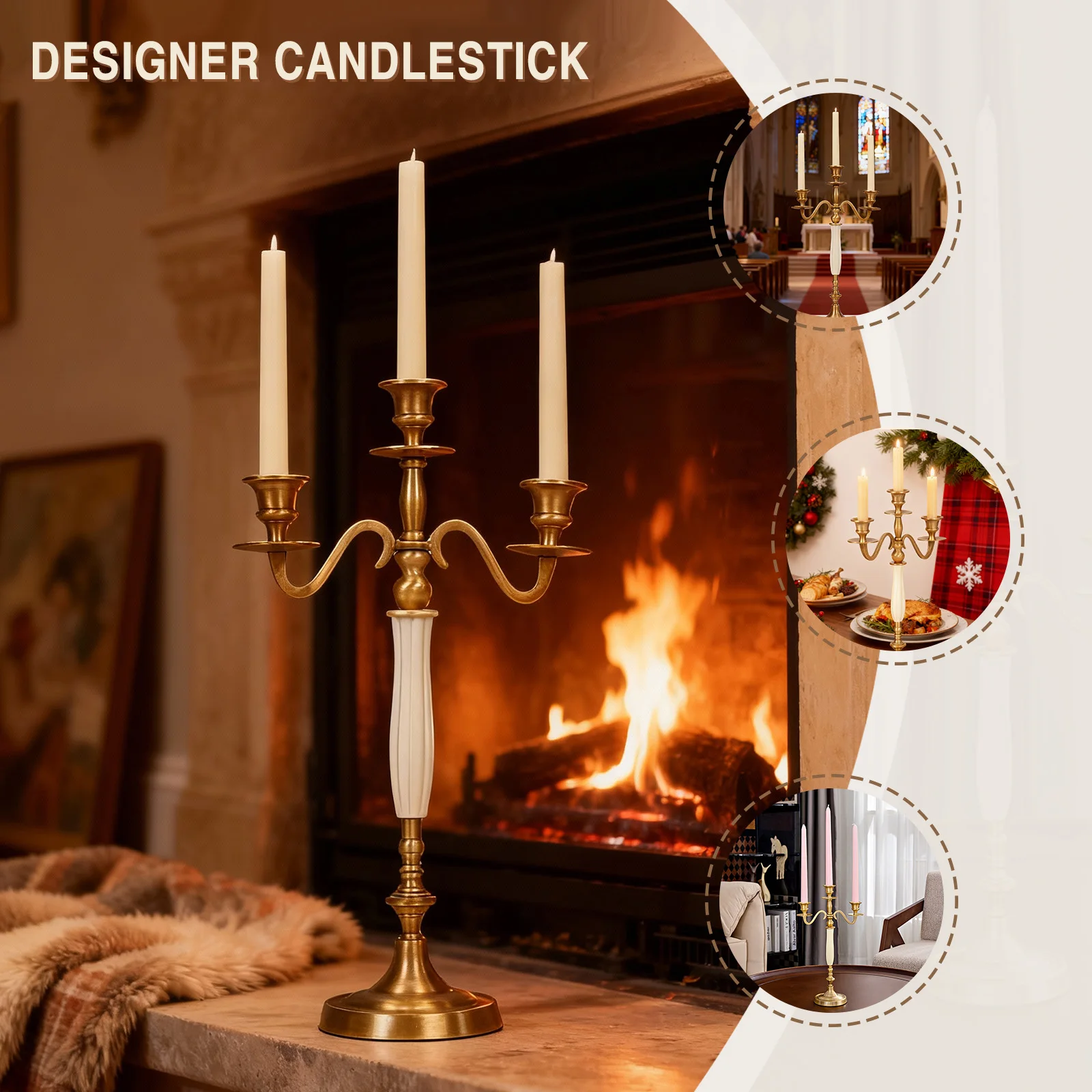 3/5 Heads Metal Candelabra Candlestick Candle Holder Candlestick Candleholders for Wedding Dining Table Xmas Party Home Decor