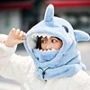 Winter Warm Ski Helmet Cover Comfortable Soft Fleece Skiing Cap Scarf Warmer Cartoon Cute Shark Mode Decorative Helmet Cover Hat 2