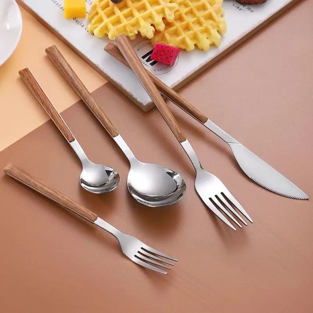Creative Stainless Steel Spoon Fork Knife Cutlery Set cutlery set western style cutlery set picnic cutlery set stainless steel cutlery set picnic tableware camping cutlery set