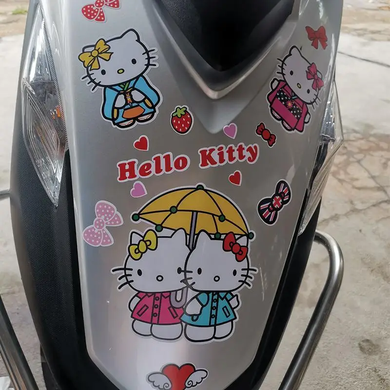 TAKARA TOMY Hello Kitty Cute Cartoon Sticker Car Decoration Sticker Scratch Cover Car Sticker Creative Personality Car Sticker