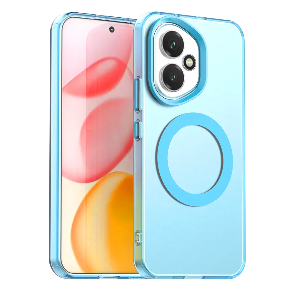 Luxury Magnetic Wireless Charging Case with Candy Colors and Transparent Back Shell
