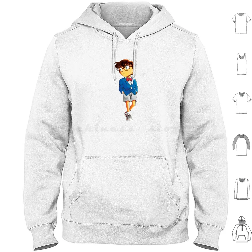 Blue Outfit Felpe Con Cappuccio Manica Lunga Manga Detective Conan Anni '90 Retro Cute Comics Detective Conan Case Chiuso Conan Edogawa