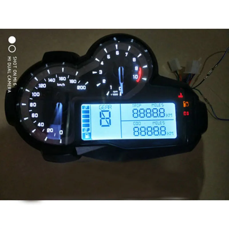 Indicatore Di Marcia Digitale Universale A LED Per Moto | Tachimetro Con 6 Display E Leva Cambio Integrata