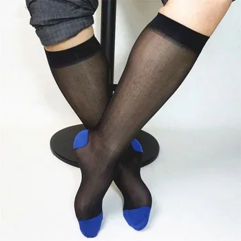 남성용 반투명 초박형 양말, 비즈니스 포멀 양말, 중간 종아리 양말, 통기성 클래식, 핫 세일