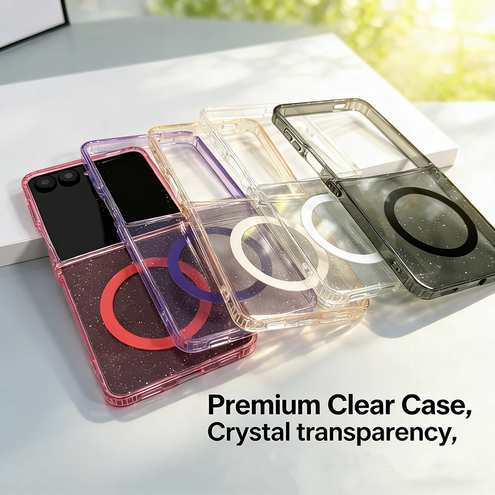 Starry Transparent Glitter Magnetic Phone Case with Multi-Color Options