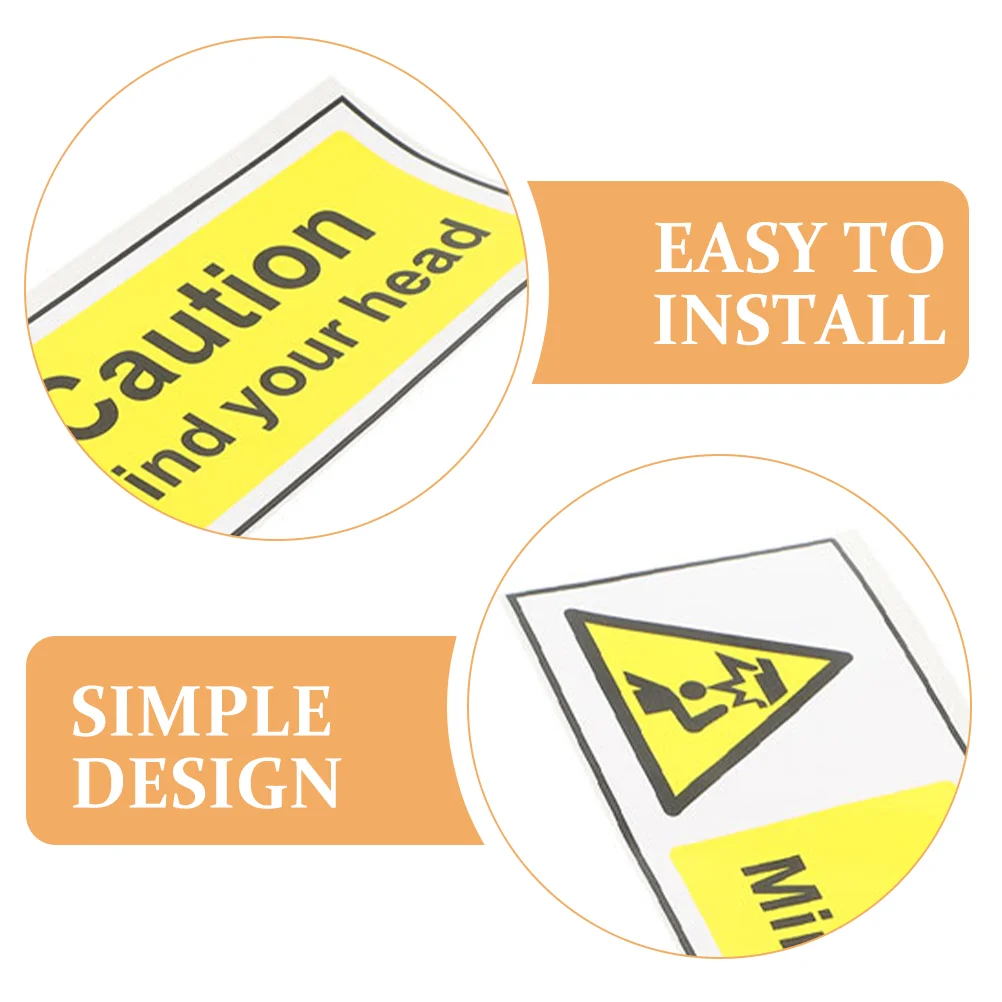 Signage Funny Warning Stickers Caution Watch Your Head Signs Pp Safety Pvc Bathroom for Workplace