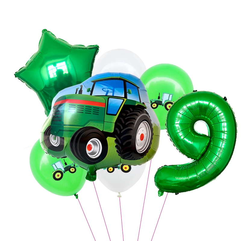 Construction Vehicle Birthday Party Balloon Set - 7 Pieces