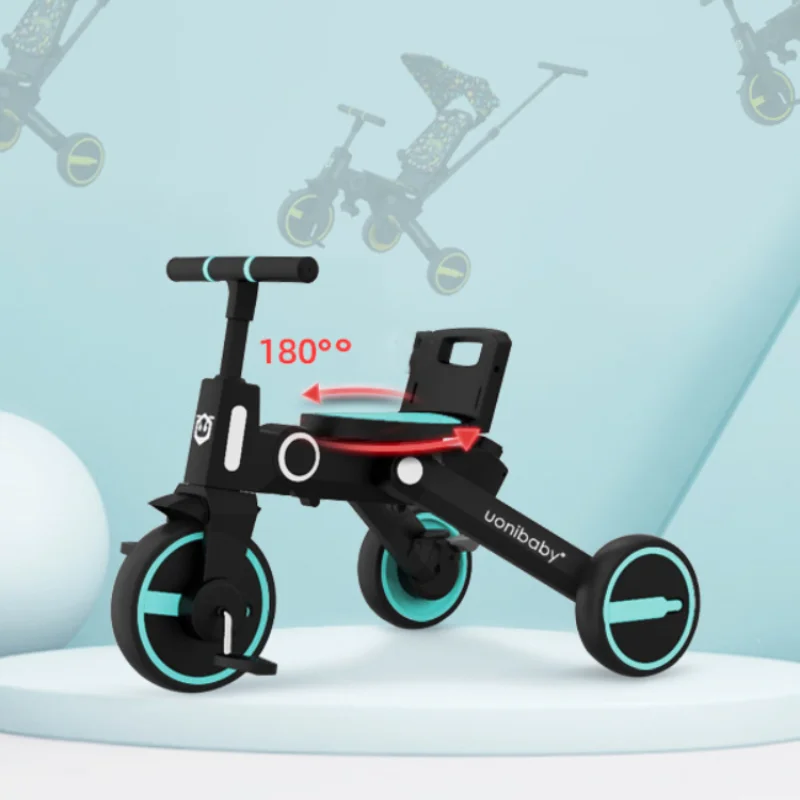 4 In 1 Children Tricycle Scooter Child Two Wheel Bike Foldable Baby Balance Bike Kids Scooter Baby Stroller for 1-6 Years Old