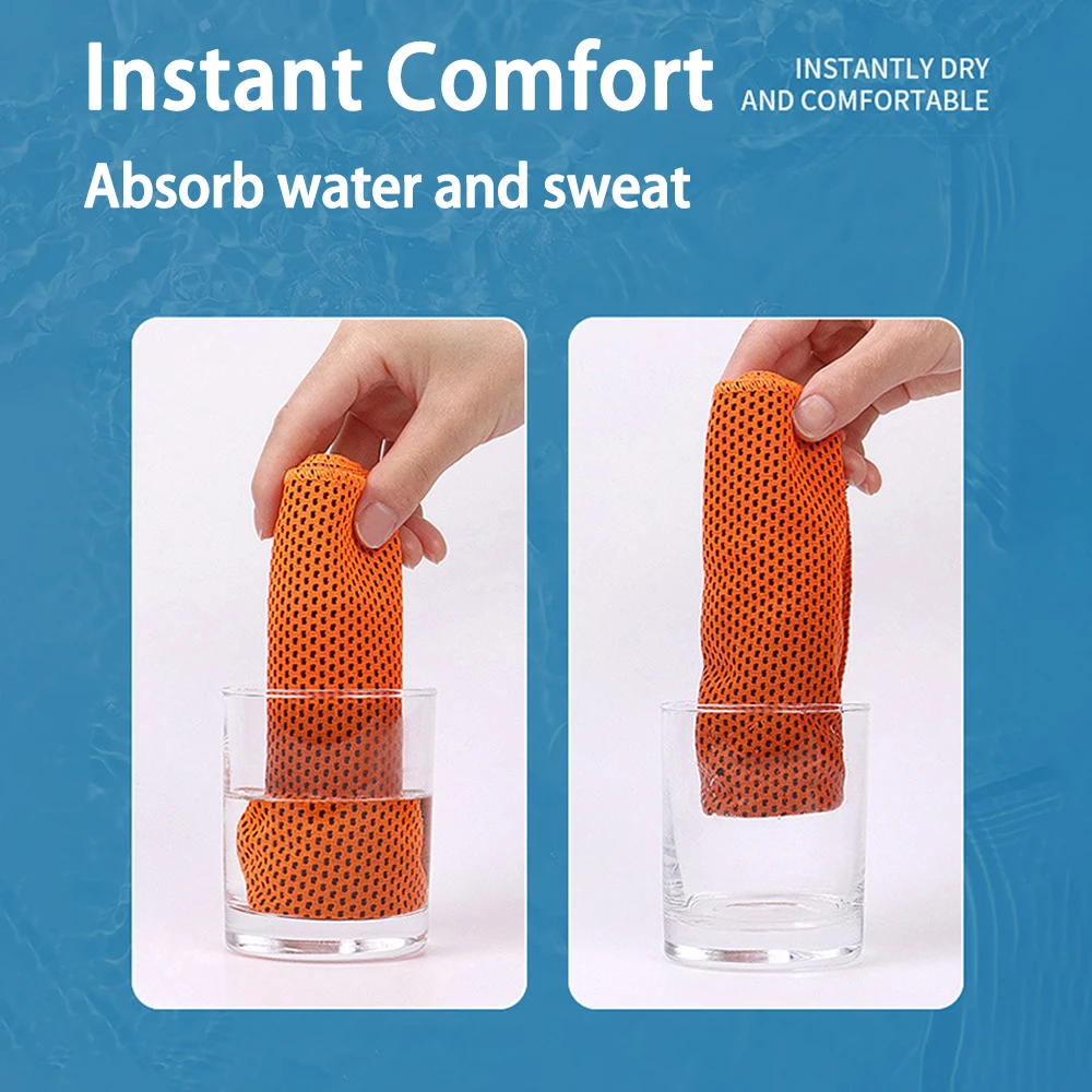 1PC Circular Silicone Wrapped Cold Towel Cooling Towel Quick Drying Microfiber Towels Beach Accessories Towel Sport Fitness 6