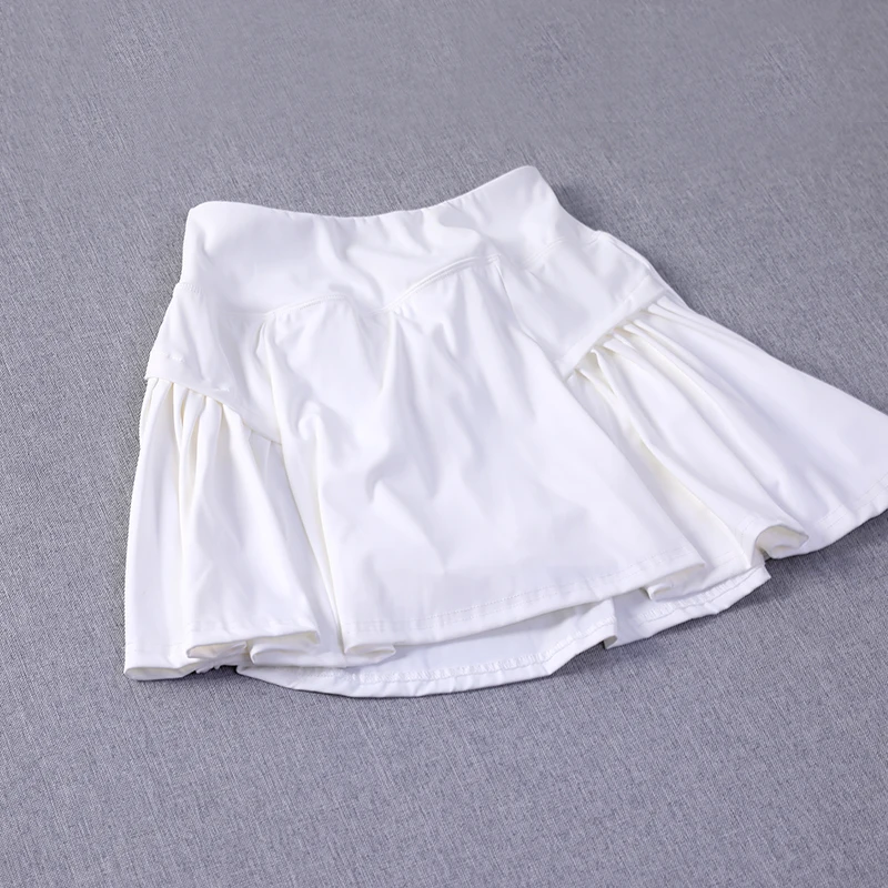 Exercise Loose Comfortable Quick Dry Running Fitness Double Layers Frills Pleated Golf Tennis Skirts, sports skirt