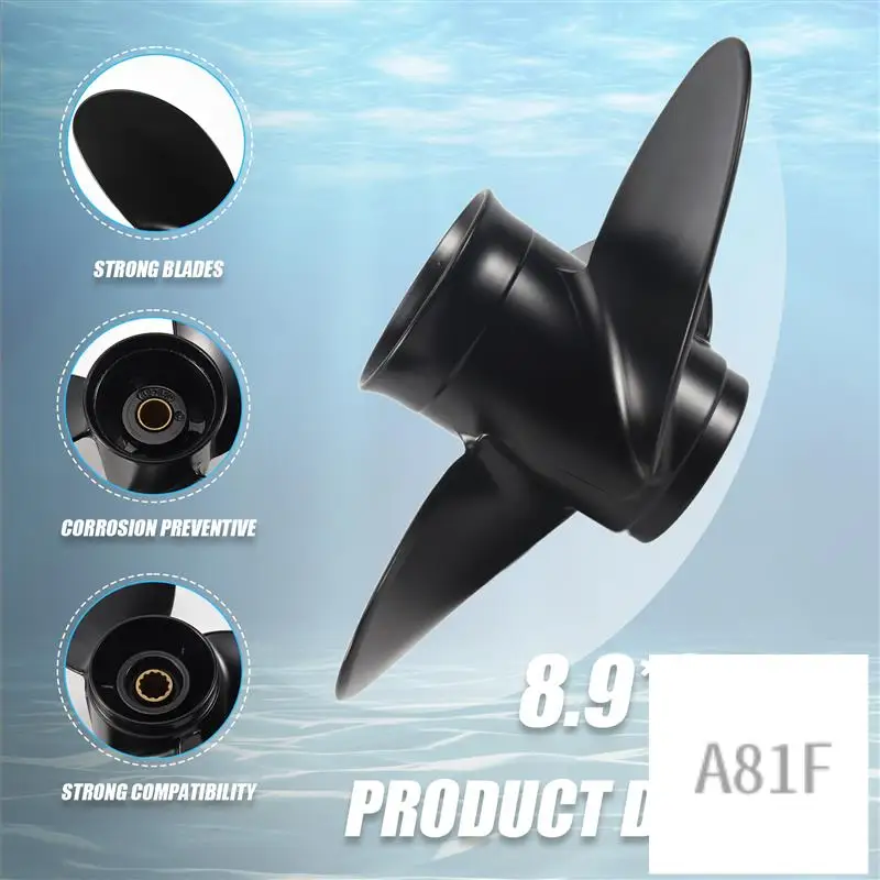 Bootspropeller Aluminium 3B2W64517-1 – Für Tohatsu & Nissan 8–9,8 PS, 9 Zoll X 8,5 Zoll, Rechtslauf