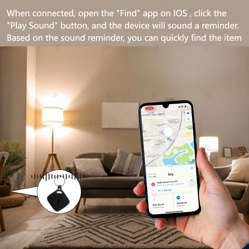 Smart Bluetooth GPS Tracker Works with Find My APP Anti Lose Reminder Device for iOS Replacement Locator MFI Rated gps tracker bluetooth tracker