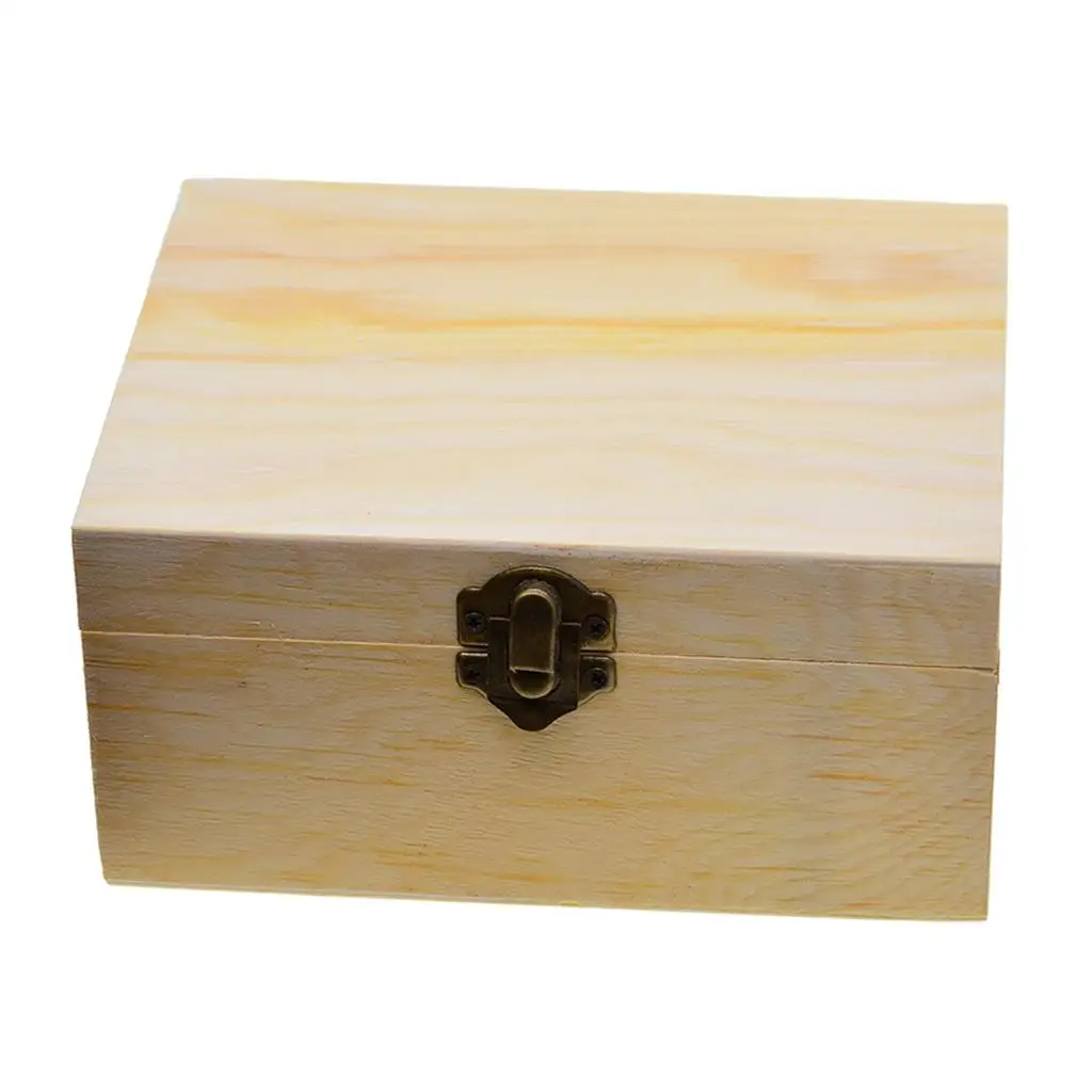 Natural Plain Double Layer Wooden Storage Box Portable Large Capacity Jewelry Organizer Decoupage Display Case with Mirror Tray