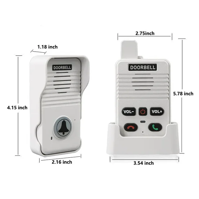 Wireless Voice Duplex Intercom Doorbell House Home Audio 200M with Rechargeable Battery Apartment Room Intercom Factory Office 6