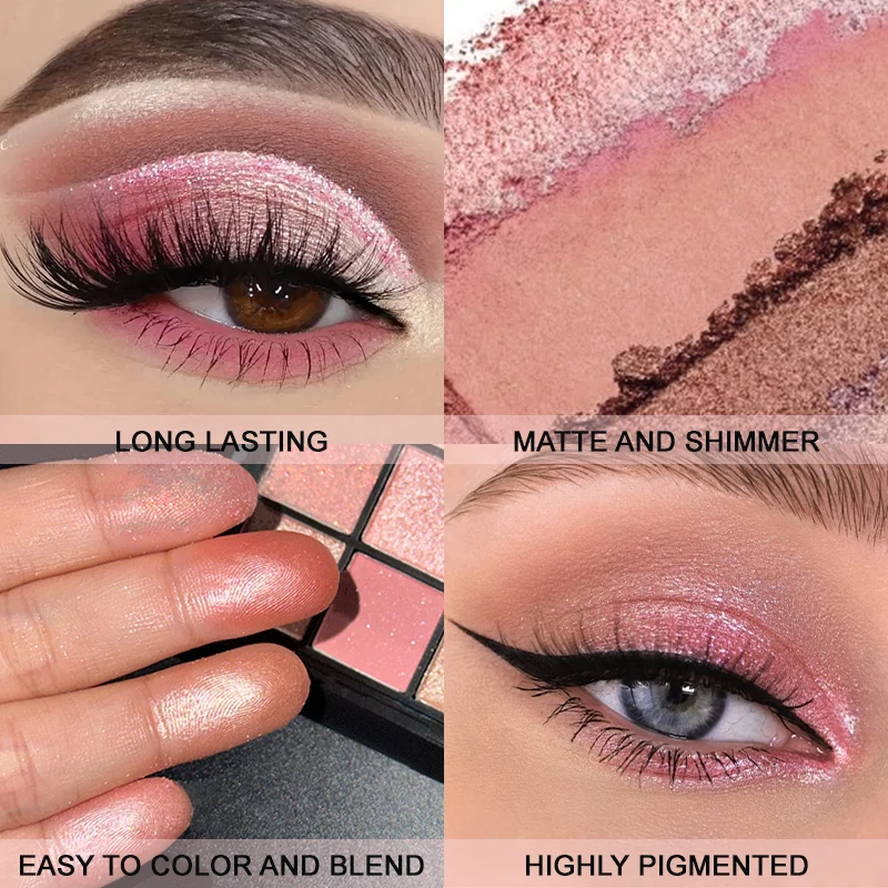 9-Grid Eyeshadow Palette Glitter Pearlescent Matte Eye Shadow Shimmer Makeup Long Lasting Women Beauty Eye Cosmetics Series 4