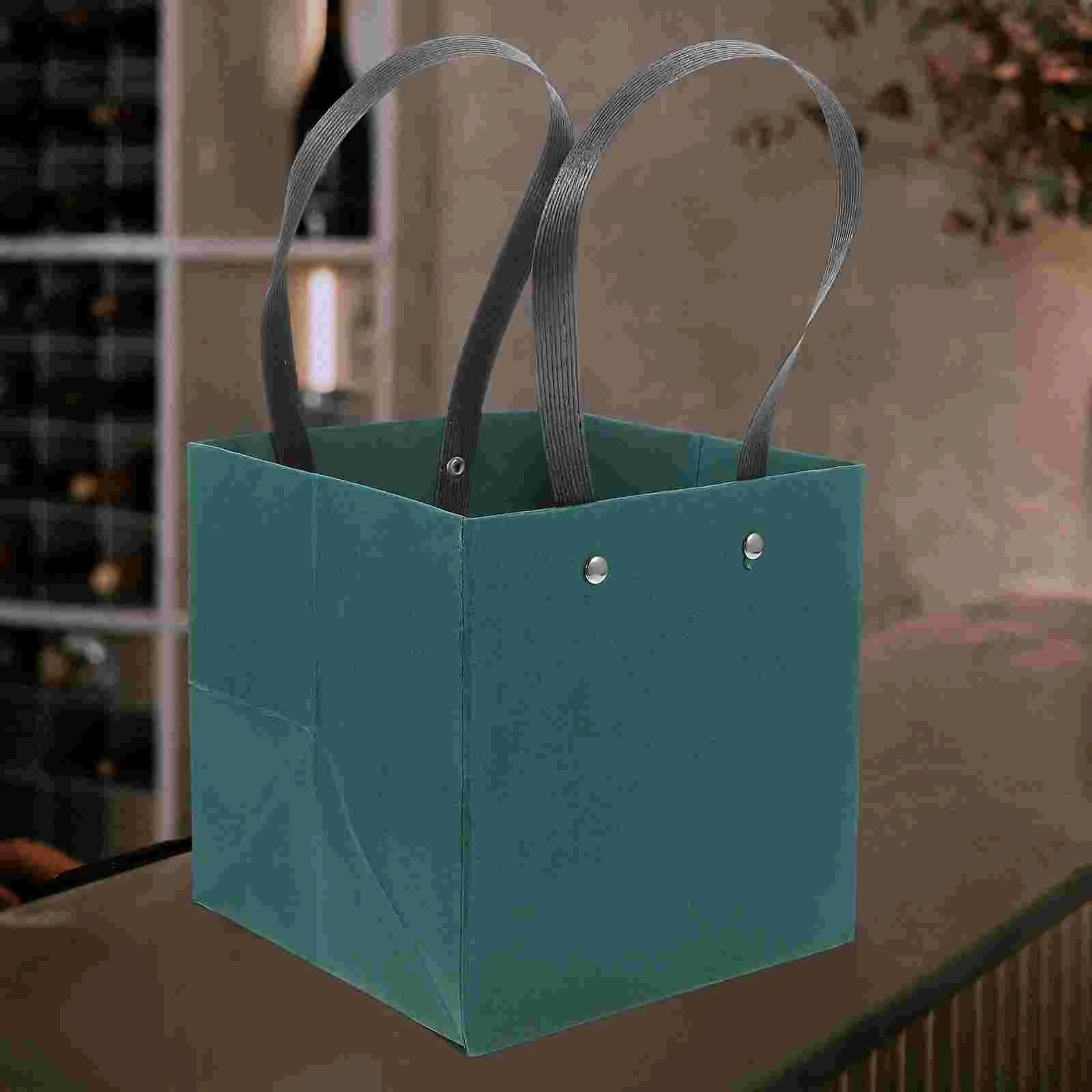 

10 Pcs Paper Bag Christmas Gift Bags Square Storage Pouch For Birthday With Handles Bridesmaid Packing