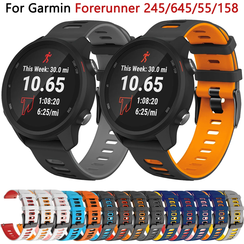 

20mm Smart Watch Band For Garmin Forerunner 245 645 Music Wrist Strap Venu SQ 2 Plus Vivoactive 3 5 Silicone Watchbands Bracelet