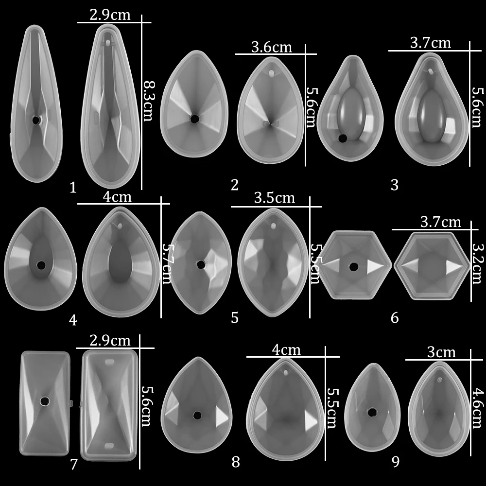 구멍 펜던트 크리스탈 실리콘 몰드와 9 스타일 공예 보석에 대한 DIY 에폭시 수지 목걸이 펜던트 금형 결과 Supplie 만들기