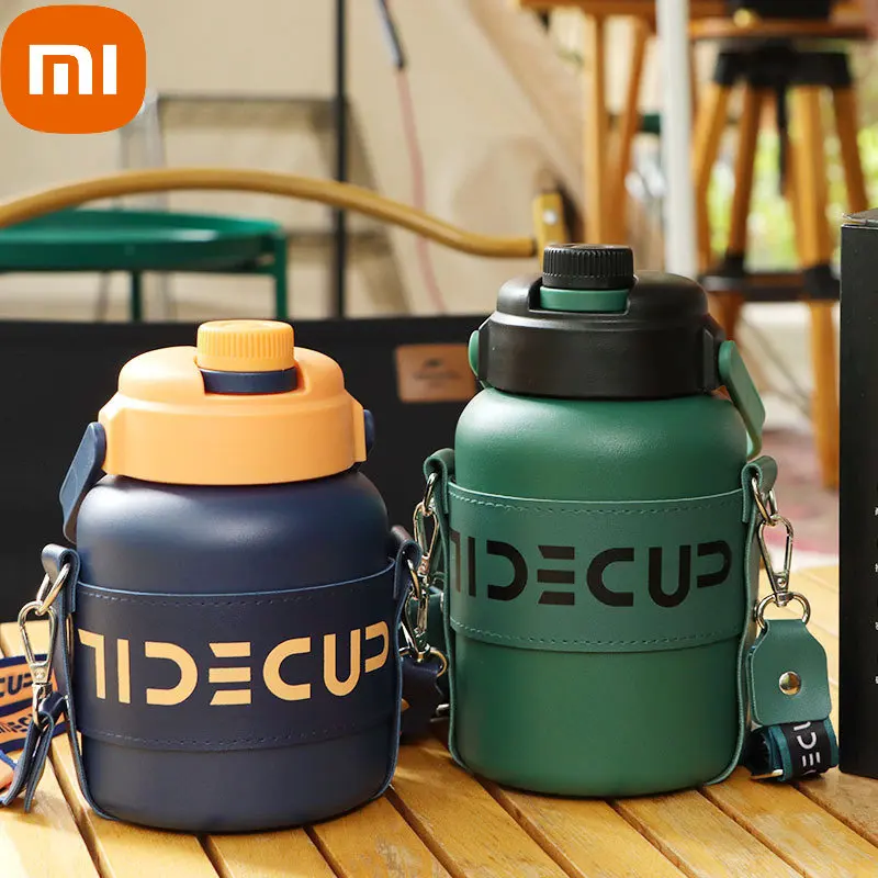 

Xiaomi Large Capacity Insulated Thermos Water Bottle Keeps Cold And Heat Inclined Cross Straw Cup Children'S Drinking Kettle