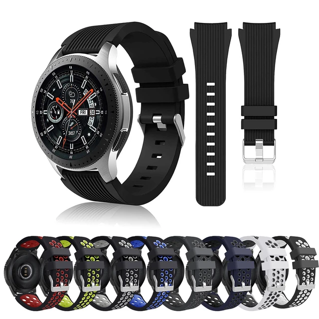 Pulseira de silicone para Samsung Galaxy Watch, Pulseiras oficiais, Gear S3  Classic Frontier, 46mm, 22mm