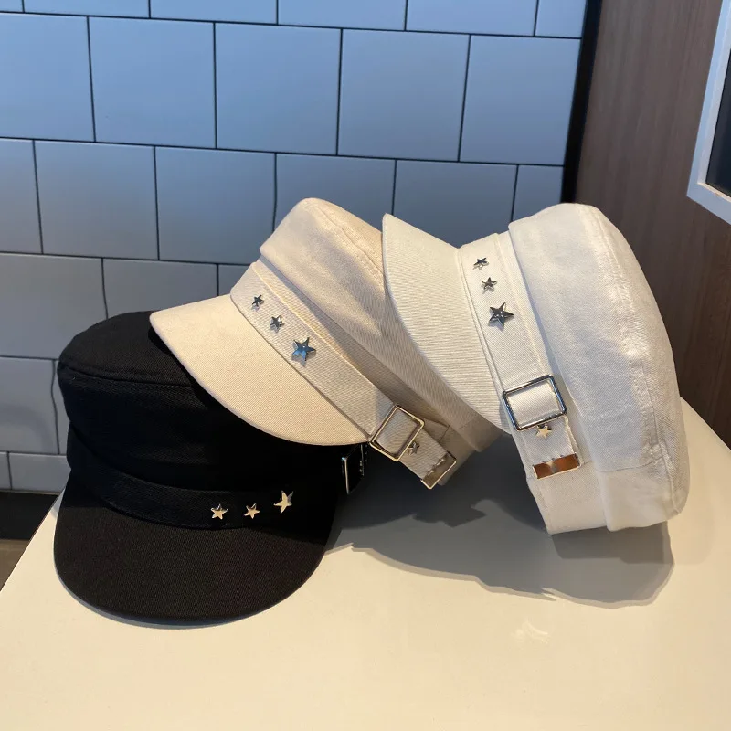 Women's Beret Hat Cotton Duck Tongue Caps Spring Autumn Winter Fashion British Retro New Navy Style Korean Newspaper Painter Hat_voghion.com