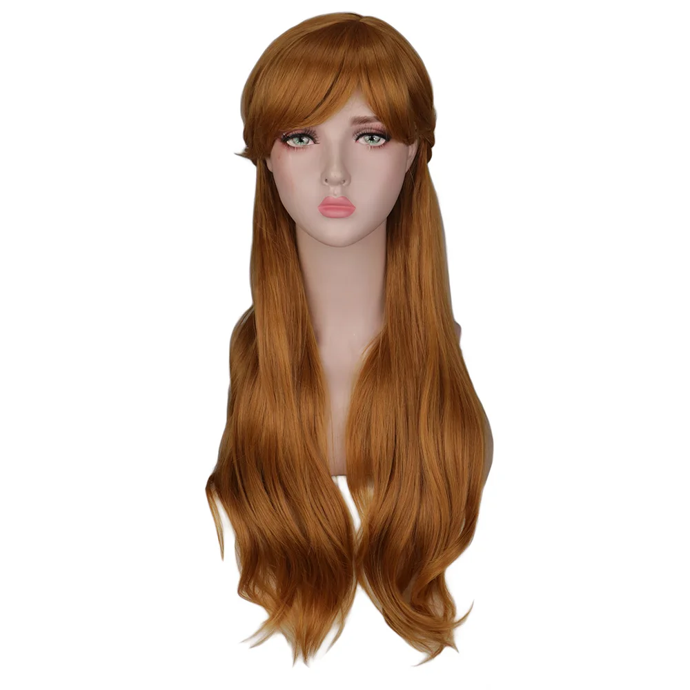 

Elsa Wig Anna Wig Women Long Brown Princess Braid Cosplay Wig Anime Party Costume Girls High Temperature Fiber Synthetic Hair