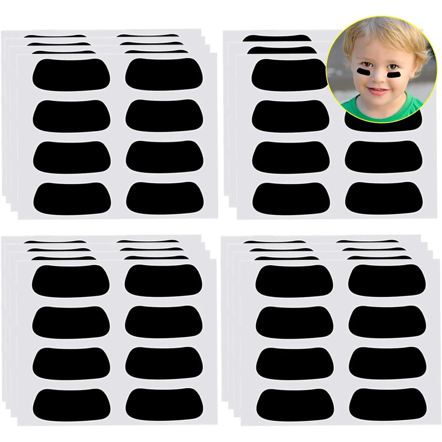 Eye Stickers Sports Face Eyeblack Sticker Football Baseball Softball Sport Themed Party Birthday Party Supplies for Kids Adults 10 themed silicone bracelets note bracelets dance challenge party wristbands for boys party supplies white